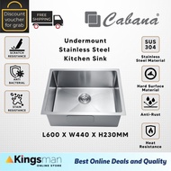 [Kingsman] Cabana Single Bowl Undermount 304 Stainless Steel Home Living Kitchen Sink Dapur Sinki Ready Stock - CKS7306