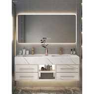 ㍿✾Light luxury slate bathroom cabinet wash basin integrated wash basin wash basin cabinet combination bathroom smart mir