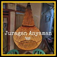 KAYU Aesthetic Hanging Lampshade Model C Woven Bamboo Minimalist Room Decoration Cafe Resto Resort V