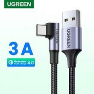 UGREEN Nylon USB C Cable 90 Degree Fast Charger Type C Cable Compatible With Samsung Car Play Nan Fa