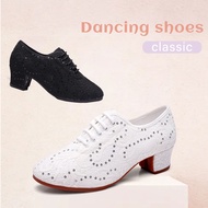 Women's Modern Dance Shoes Soft Sole Breathable Latin Dance Shoes Practice Dancing Shoes with Sequins