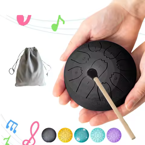 Rain Drum 4 Inch 9 Notes Waterproof Rain Chime Ethereal Hand Pan Ideal for Yoga & Prenatal Education