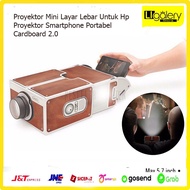 Proyektor Mini Layar Lebar Untuk Hp / Proyektor Smartphone Portabel Cardboard 2.0 / Proyektor Infoku
