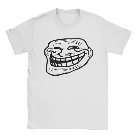 Creative Troll Face Memes Funny T-Shirt for Men Round Neck 100% Cotton T Shirt Comic Humor Short Sle