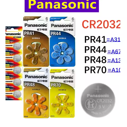 Panasonic Battery CR2032 PR70 A10 P10 S10A PR48 A13 PR44 A675 PR41 A312 PR48 A13 PR70 PR536 Hearing 