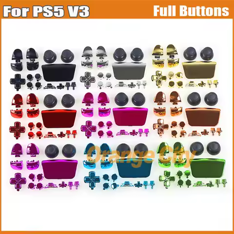 1Set Gamepad Full Set Buttons For PS5 3.0 Playstation5 V3.0 Electroplated Button Kit Game Controller