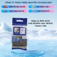 Printed Label HZe-S233 Brother - Positive white background 12mm x 8m