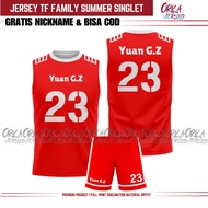TF Family Summer Singlet Jersey, Latest Premium Full Printing, Free Name and Back Number Installatio