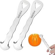 KIBBEH 2 Pack Professional Orange Peeler Tool & Citrus Peeler - 304 Stainless Steel Zester with Grip