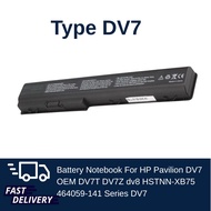 แบตเตอรี่ HP Pavilion DV7 DV7T DV7Z HDX X18 HDX18 HDX18T dv8 dv8t HSTNN-XB75 DV7-1000 464059-141 HST