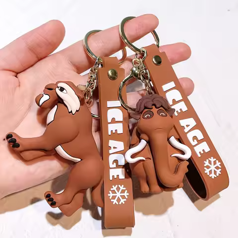 Disney Ice Age Silicone Design Car Keychain Bag Charm Key Ring Car Keyring Decorative Motorcycle Key