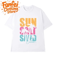 (24-Hour Delivery)Fanfei Resort T-Shirt "SUN・SALT・SAND" Contrast
