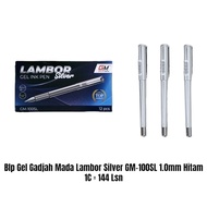 1 PCS BLACK GEL BALLPIN IRON SILVER PREMIUM 1.0 GADJAH MADA/PEN GEL PEN PREMIUM PEN