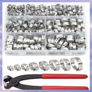 (V L A O)131 PCS Single Ear Hose Clamps for Pipe Fittings, Compression Ring Clamps