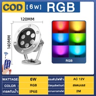 ไฟใต้น้ำ led ไฟสระว่ายน้ำไฟน้ำพุใช้หม้อแปลง 24w. 18w. 12w. 9w. 6w ไฟใต้น้ํา12v ไฟใต้น้ำบ่อปลา