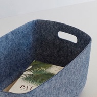 【Hübsch】－680903 天空藍毛氈提把收納籃-4件組 置物籃 整理箱