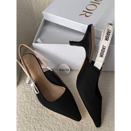 Haute - Slingback Pump in Black Technical Fabric 6.5cm & 9.5cm Heels | Women Heels Ready Stock