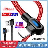 สายชาร์จ iPhone 12 สายชาร์จไอโฟน สายชาร์จสำหรับไอโฟน 1เมตร/2เมตร 90องศา สายชาร์จเร็ว USB C to Lightning Cable Nylon Braided Fast Charging รองรับ รุ่น iPhone 12 Pro mini 5 5S 6/6S 6P 7/8 7P/8P 11 11PRO 11PRO MAX XR XS XS MAX iPad iPod A64