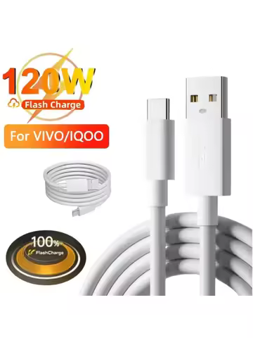 120W 80W 20V 6A Super Flash Charge Cable USB Type C Charger For VIVO iQOO 9 8 7 6 5Pro Neo 6 SE T2 S