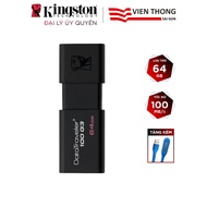 USB 3.0 Kingston DT100G3 64GB upto speed 100MB/s with LED light - Official distributor
