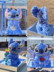 Disney Stitch史迪仔造型永生繡球花  (❌仿真花  ❌假花) 由真花製作而成 永生花 保鮮花 不會凋謝的鮮花   滿$200包郵 店內還有大量畢業花/畢業公仔 任何卡通人物畢業公仔/畢業花