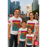 Limited - SG60 Family T-Shirt (For Adults and Kids) - In Time For NDP and Celebrating SG60