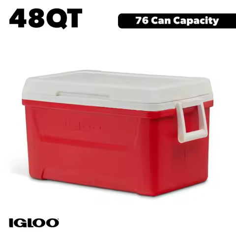 48 QT Laguna Hard-Sided Ice Chest Cooler for Outdoor Camping, Picnics, Tailgating Durable Red Insula