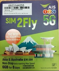 亞洲多國 5G/4G 6GB +128kbps 無限數據卡 SIM CARD 上網卡 (適用於日本，澳洲，台灣，韓國，新加坡，馬來西亞，菲律賓，柬埔寨，卡塔爾，斯里蘭卡，孟加拉，以色列，印尼，印度...等多國)