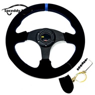 【Trusted】 330mm 13inch Jdm Racing Sport Flat Car Steering Wheel Suede Auto Accessories With Mo Logo