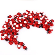 100pcs Mini Wooden Ladybird Ladybug Sticker Adhesive Fridge Party Decorating Craft