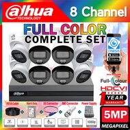 DAHUA Full HD Color Audio 5MP 8-CHANNEL Full Set DIY 1620P CCTV 8CH DVR Camera HDD PowerSupply Cable