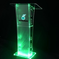 Acrylic Rostrum LED Light Rostrum Lecterns Stainless Steel Speaking Podium Presentation