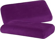 BaSaTex Cashmere Plush Cushion Covers Set of 2 for Neck Pillow and Health Pillow Cuddly Soft Cushion