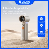 JISULIFE Handheld Fan Ultra1 – 9000mAh | 100 Speed | 19m/s Turbo Wind | Dark Grey / Light Brown