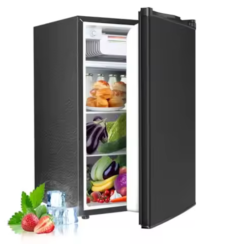 4.5 Cu.ft Mini Fridge with Freezer for Office/Dorm/Bedroom/Apartment: Black Compact Refrigerator, Re