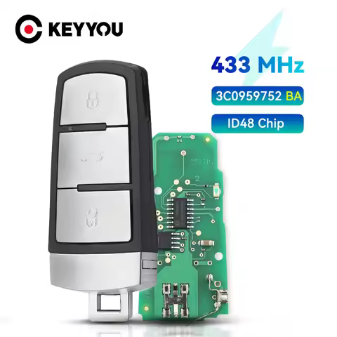 KEYYOU 3C0959752BA Remote Car Key 434/433Mhz ID48 Chip for VW for Volkswagen Passat B6 3C B7 Magotan