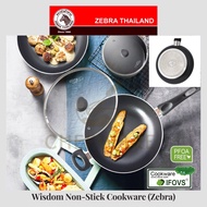 Wisdom Non-Stick Cookware (Zebra) FRY PAN WOK PAN GLASS LID ZEBRA THAILAND 100% ORIGINAL