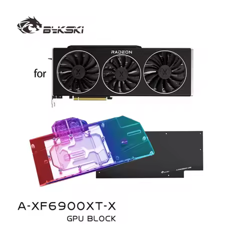 Bykski A-XF6900XT-X Water Block Use for XFX Radeon RX 6900 XT Speedster Merc 319 GPU Card / Full Cov