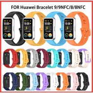 Silicone watch band For Huawei wristband 9/9NFC/8/8NFC Same Buckle Smooth Rubber Strap Sport Watch S