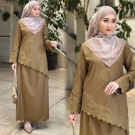 KATUN Alora Baju Kurung Set Embroidery Toyobo Cotton Material/bajukurung