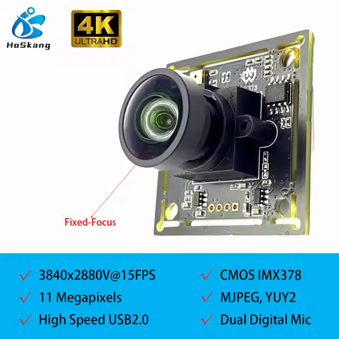 4K 11MP IMX378 USB Camera Module IMX378 Sensor With Wide 150 Degree FF Digital Mic for Machine Visio