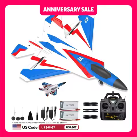 F22 4 Channel Remote Control plane with Lights, 2.4G Fighter RC Plane with 3 Flight Modes for Beginn
