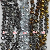 6/8mm Two Tone Roundelle Donut Crystal Glass Beads