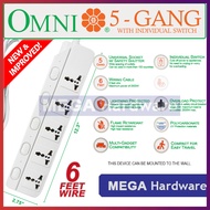 OMNI Travel Extension Cord (3 gang 4 gang 5 gang 6 gang)(Long Extension)(with USB)