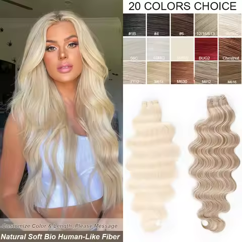 30Inches 200g/Pcs Blond P27/613 Bio Body Wave Bundles Ombre Light Brown Grey White 58# Bio High Temp
