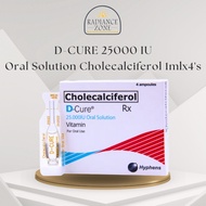 D-CURE 25000 IU Oral Solution Cholecalciferol 1mlx4's