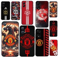 for OPPO A83 A1 A1K A5 A9 A8 A31 A12 12S A12E TPU Luxury Black Silicone Soft Case Manchester United 