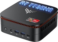 KAMRUI Hyper H1 Mini Gaming PC, AMD Ryzen 7 7735HS(Beats 7640HS/6800H), 24GB LPDDR5 1TB M.2 NVMe SSD