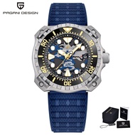 New 40mm Titanium Men's Diver Mechanical Watch PAGANI DESIGN NH35 Sapphire 200 meter Waterproof Automatic Clock Relogio Masculino 009