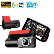 4K WIFI Dual Channel Driving Recorder 2160P Front+1080P Rear Driving Recorder WIFI Control 24-hour R